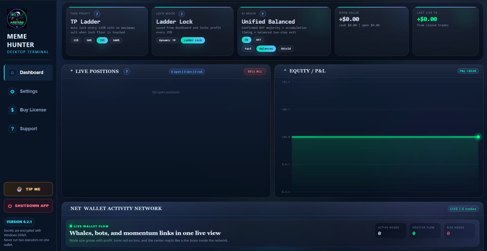 Solana Meme Hunter application view
